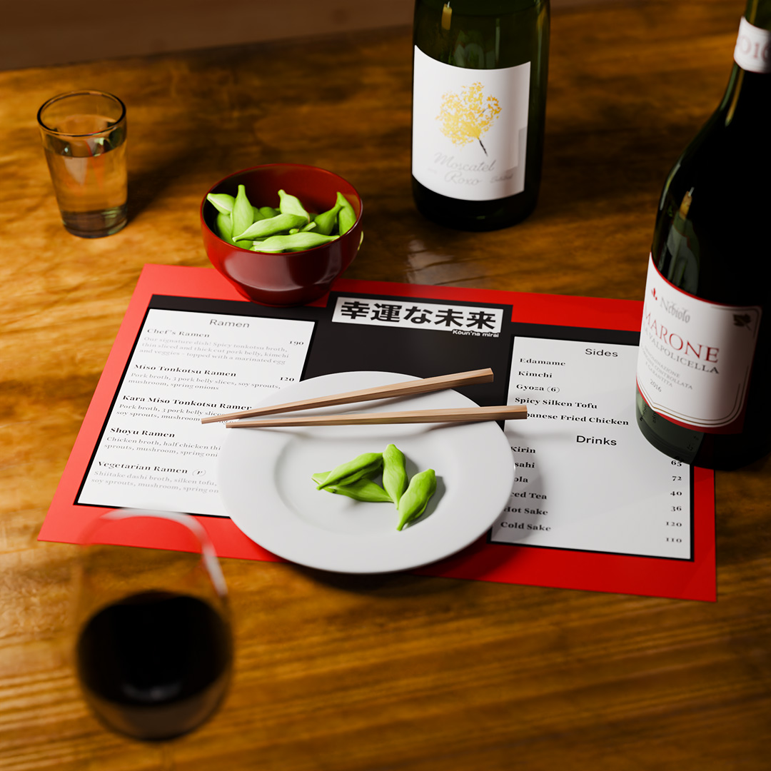 A deleted scene in an izakaya needed a menu, a social menu for social food.